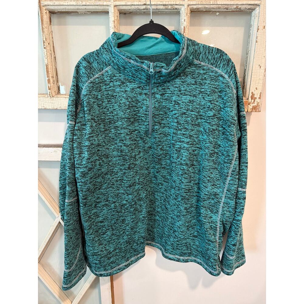 Jackson Hole Outerwear size 3X teal & black fleece pullover